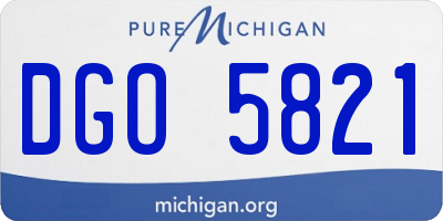 MI license plate DGO5821