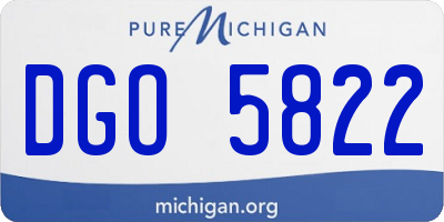 MI license plate DGO5822