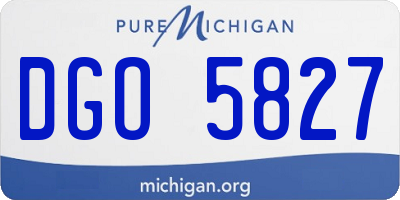 MI license plate DGO5827