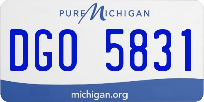 MI license plate DGO5831