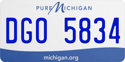 MI license plate DGO5834