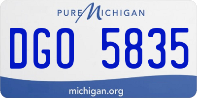 MI license plate DGO5835