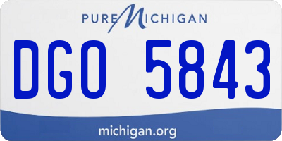 MI license plate DGO5843