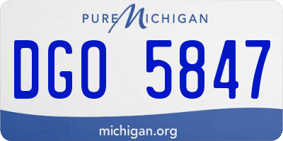 MI license plate DGO5847