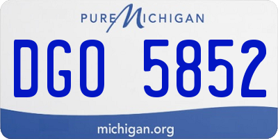 MI license plate DGO5852