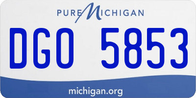 MI license plate DGO5853