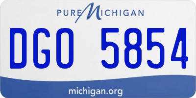 MI license plate DGO5854