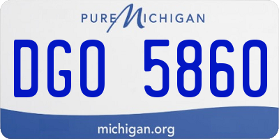 MI license plate DGO5860