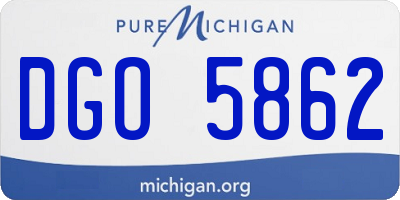 MI license plate DGO5862
