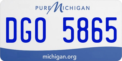 MI license plate DGO5865