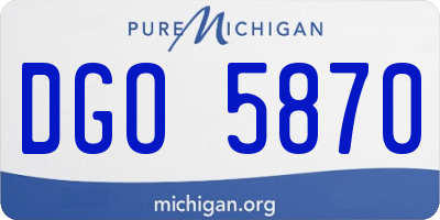MI license plate DGO5870