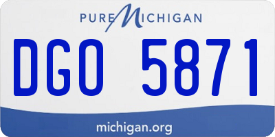 MI license plate DGO5871