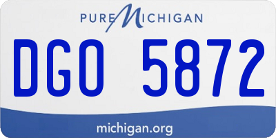 MI license plate DGO5872