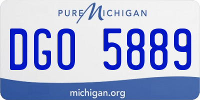 MI license plate DGO5889