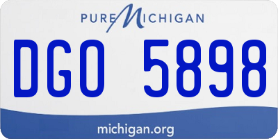 MI license plate DGO5898