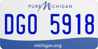 MI license plate DGO5918