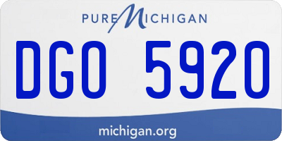 MI license plate DGO5920