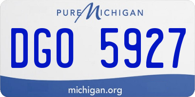 MI license plate DGO5927