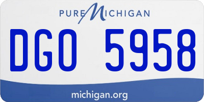 MI license plate DGO5958
