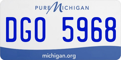 MI license plate DGO5968