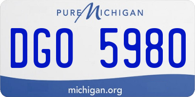 MI license plate DGO5980