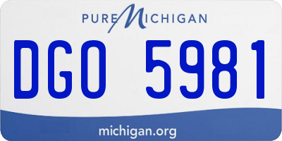 MI license plate DGO5981