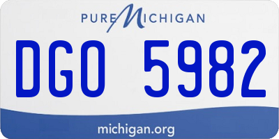 MI license plate DGO5982