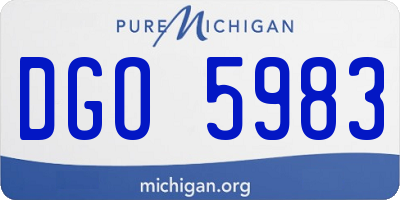 MI license plate DGO5983