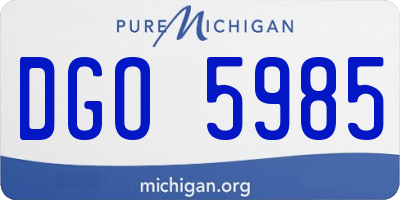 MI license plate DGO5985