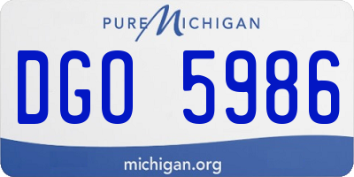 MI license plate DGO5986