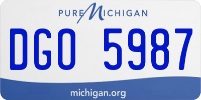 MI license plate DGO5987