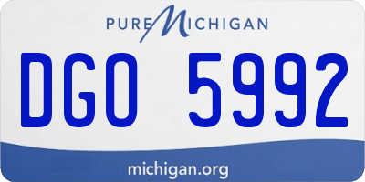 MI license plate DGO5992