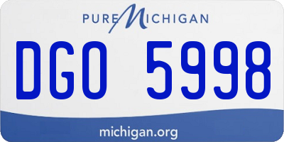 MI license plate DGO5998