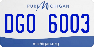 MI license plate DGO6003
