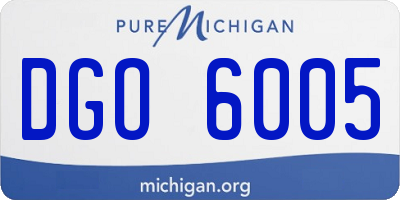 MI license plate DGO6005
