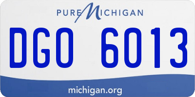 MI license plate DGO6013