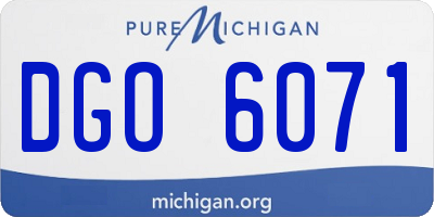 MI license plate DGO6071