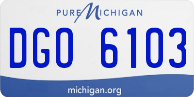 MI license plate DGO6103