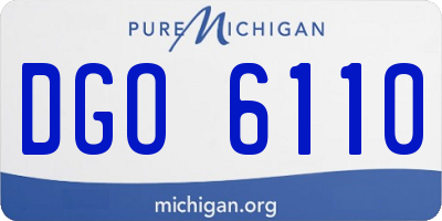 MI license plate DGO6110