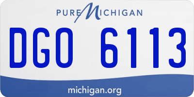 MI license plate DGO6113