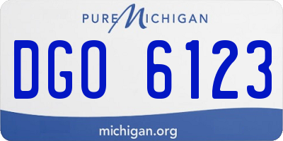 MI license plate DGO6123