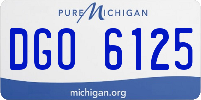 MI license plate DGO6125