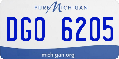 MI license plate DGO6205