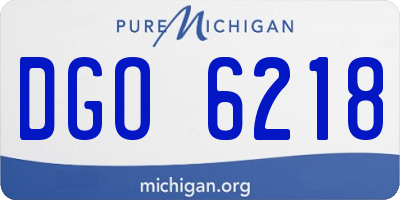 MI license plate DGO6218