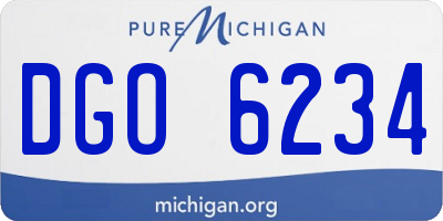 MI license plate DGO6234