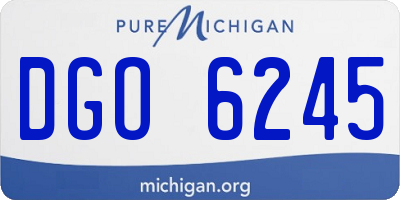 MI license plate DGO6245