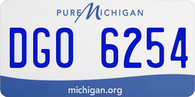 MI license plate DGO6254