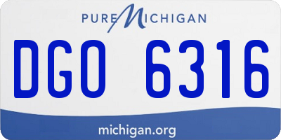 MI license plate DGO6316