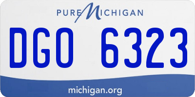 MI license plate DGO6323