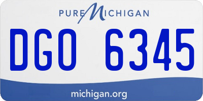 MI license plate DGO6345